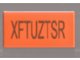 Piastrella 1 x 2 with 'XFxxxxxx' Exo-Code Pattern in arancione, numero pezzo LEGO 3069pb0078
