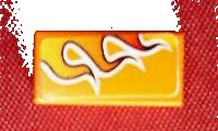 LEGO onderdeel Tile 1 x 2 with Flames with White Outline Pattern Model Left Side (Sticker) - Set 8641 3069pb0081L