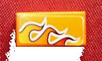 LEGO onderdeel Tile 1 x 2 with Flames with White Outline Pattern Model Right Side (Sticker) - Set 8641 3069pb0081R