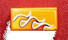 LEGO onderdeel Tile 1 x 2 with Flames with White Outline Pattern Model Right Side (Sticker) - Set 8641 (3069pb0081R)