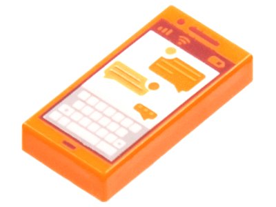 LEGO onderdeel Tile 1 x 2 with Cell Phone / Smartphone Screen with Keyboard and Text Messages Pattern (3069pb0864)