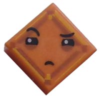 LEGO part Piastrella 1 x 1 con Motivo Viso con Occhi Strizzati, Sopracciglio Sollevato e Piccola Smorfia (Kryptomite) 3070pb109