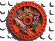 LEGO part Technic, Disk 5 x 5 - RoboRider Talisman Wheel, Laser Mold with Robot Pattern 32360pb01