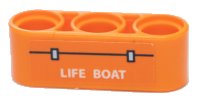 LEGO part Technic, Liftarm Thick 1 x 3 with White 'LIFE BOAT' Pattern (Sticker) - Set 42064 32523pb30