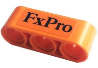 LEGO onderdeel Technic, Liftarm Thick 1 x 3 with Black 'FxPro' Pattern (Sticker) - Set 42141 32523pb36