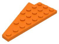 Wedge, Plate 8 x 4 Wing Right with Underside Stud Notch in orange, LEGO Teilenummer 3934b