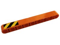 LEGO onderdeel Technic, Liftarm Thick 1 x 9 with Black and Yellow Danger Stripes Pattern Side A (Sticker) - Set 42128 40490pb066a