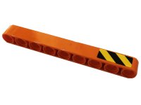 LEGO part Technic, Liftarm Thick 1 x 9 with Black and Yellow Danger Stripes Pattern Side B (Sticker) - Set 42128 40490pb066b