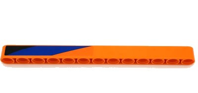 LEGO part Technic, Liftarm Thick 1 x 13 with Black and Blue Diagonal Stripes Pattern Model Right Side (Sticker) - Set 42141 (41239pb030R)