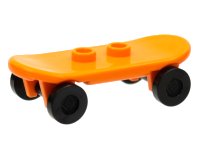 Minifigure, Utensil Skateboard Deck with Black Wheels (42511 / 2496) in arancione, numero pezzo LEGO 42511c01