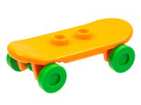 Minifigure, Utensil Skateboard Deck with Bright Green Wheels (42511 / 2496) in arancione, numero pezzo LEGO 42511c06