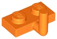 Plate, Modified 1 x 2 with Bar Arm Up (Horizontal Arm 5mm) en orange, numéro de pièce LEGO 4623b