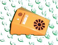 LEGO part Wedge 4 x 4 Triple Curved No Studs with Black Radiating Circle and 'Warning Flammable Liquid' Pattern (Sticker) - Set 7708 47753pb007