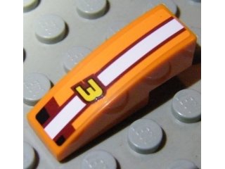 LEGO part Slope, Curved 3 x 1 with Number 3 and White Stripe Pattern (Sticker) - Set 8304 (50950pb031)