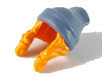 LEGO part Minifigure, Hair Combo, Hair with Hat, 2 Braids over Shoulders with Molded Sand Blue Beanie Pattern 52686pb02