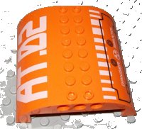 LEGO part Slope, Curved 8 x 8 x 2 Double with 'AT.02' and 'DANGER AMMUNITION' Pattern (Stickers) - Set 7706 54095pb02