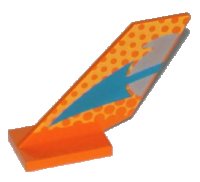 LEGO part Tail Shuttle with Blue Arrow, Dot Fade Pattern 6239px5