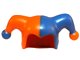 LEGO part Minifigure, Headgear Jester's Cap with Blue Left Side and Blue Pom Pom Right Side Pattern 62537pb02