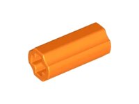 Technic, Axle Connector 2L (Smooth with x Hole + Orientation) en naranja, número de pieza LEGO 6538c