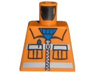 LEGO part Torso Town Construction Zipper Vest with Pockets and Blue Shirt Pattern 973pb0263