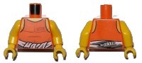 LEGO part Torso Town Prisoner Number 92116, Orange Tank Top with White Shirt Tied Around Waist Pattern / Yellow Arms / Yellow Hands 973pb2164c01