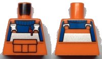 LEGO part Torso Construction with Reflective Stripe and Buckles, Front Pouch and Red Pen, Blue Shirt Pattern 973pb3393