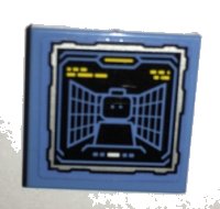 LEGO onderdeel Tegel 2 x 2 met Batcomputer Minifiguur Doel Display Patroon (Sticker) - Set 70909 3068pb1034