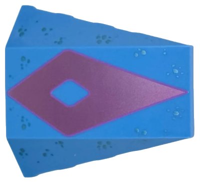 LEGO onderdeel Wedge 4 x 4 Triple Curved No Studs with Metallic Light Blue Spots, Metallic Pink Diamond with Cutout Pattern (Bruni) (47753pb106)