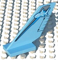 LEGO part Tail Shuttle with Shark Skeleton Pattern 6239px2