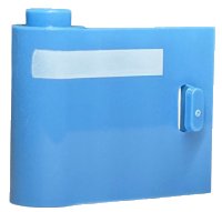 LEGO part Door 1 x 3 x 2 Left - Open Between Top and Bottom Hinge with Horizontal White Stripe Pattern 92262pb004
