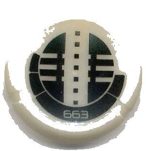 LEGO part Throwing Disk with Bionicle Kanoka 663 Onu-Metru Pattern (32171pb112)