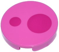 LEGO part Tile, Round 2 x 2 with Bottom Stud Holder with 2 Magenta Circles Pattern (Super Mario Birdo Cheek) 14769pb586