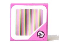 LEGO part Tile 2 x 2 with Super Mario Scanner Code Number 3 Block Pattern (Sticker) - Sets 71368 / 71398 3068pb1406