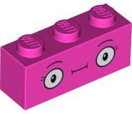LEGO part Brick 1 x 3 with Large Round Eyes and Eyelashes Pattern 3622pb094