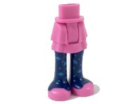LEGO part Mini Doll Hips and Skirt Layered, Dark Blue Leggings with Dark Azure Planets, Dark Pink Shoes Pattern - Thick Hinge 92250c00pb19