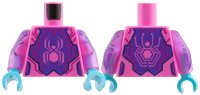 LEGO part Torso Magenta Circuitry, Dark Purple Breastplate with Spider Pattern / Satin Trans-Dark Pink Arms Dark Purple and Dark Blue Circuitry Pattern / Medium Azure Hands 973pb6285c01