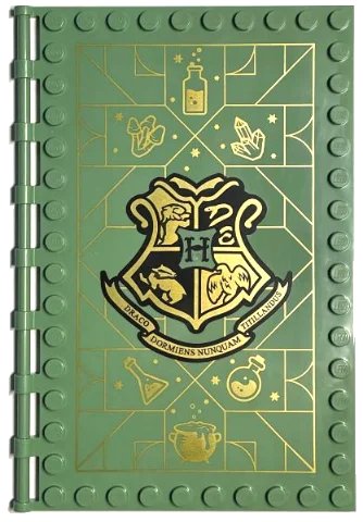 LEGO part Tile, Modified 10 x 16 with Studs on Edges and Bar Handles with Hogwarts Potions Class Pattern (69934pb002)