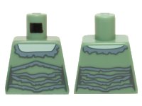 LEGO part Torso Female Outline Light Aqua Skin and Dress with Gray Ruffles Pattern 973pb2101