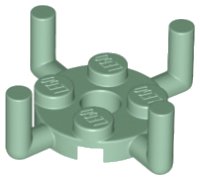 LEGO part Plate Round 2 x 2 with Pin Hole and 4 Bars Up 98284