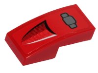 LEGO part Slope, Curved 2 x 1 x 2/3 with F1 Racing Car Headrest Pattern (Sticker) - Set 40190 11477pb022