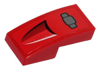 LEGO part Slope, Curved 2 x 1 x 2/3 with F1 Racing Car Headrest Pattern (Sticker) - Set 40190 (11477pb022)