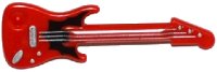 LEGO onderdeel Minifigure, Utensil Musical Instrument, Guitar Electric with Silver Strings, Bridge, and Output Jack and Black Bat Pattern 11640pb03