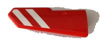 LEGO part Technic, Pannello Fairing #22 Molto Piccolo Liscio, Lato A con Strisce Rosse e Bianche di Pericolo Motivo (Adesivo) - Set 42082 11947pb031