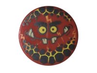 LEGO onderdeel Tegel, Rond 2 x 2 met Onderkant Studs Houder met Goblin Gezicht met Kleine Tanden Patroon 14769pb089