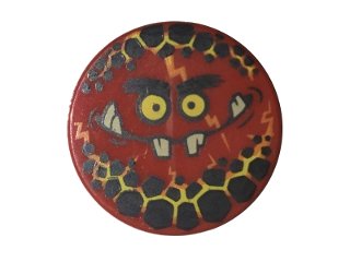 LEGO part Piastrella, Rotonda 2 x 2 con Supporto Bottone Inferiore con Volto Goblin con Piccoli Denti (14769pb089)