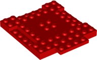 LEGO part Steen, Modificado 8 x 8 x 2/3 con Hendiduras 1 x 4 y Placa 1 x 4 15624