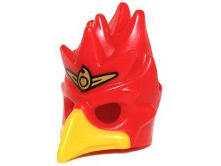 LEGO part Minifigure, Headgear Mask Bird (Phoenix) with Yellow Beak and Small Gold Headpiece Pattern (16656pb03)