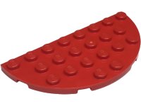 Plaat, Demi-Rond 4 x 8 en rouge, numéro de pièce LEGO 22888