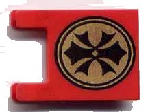 LEGO onderdeel Flag 2 x 2 Square with Flat Edge with Orient China Pattern (2335pb005)