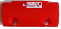 LEGO onderdeel Technic, Paneel Gebogen 7 x 3 met 2 Pingatengaten door Paneeloppervlak met Dubbele Pijl, Aanhanger, Witte Driehoek en Nummer 1 in Cirkel Patroon Model Linkerkant (Sticker) - Set 42098 24119pb027L